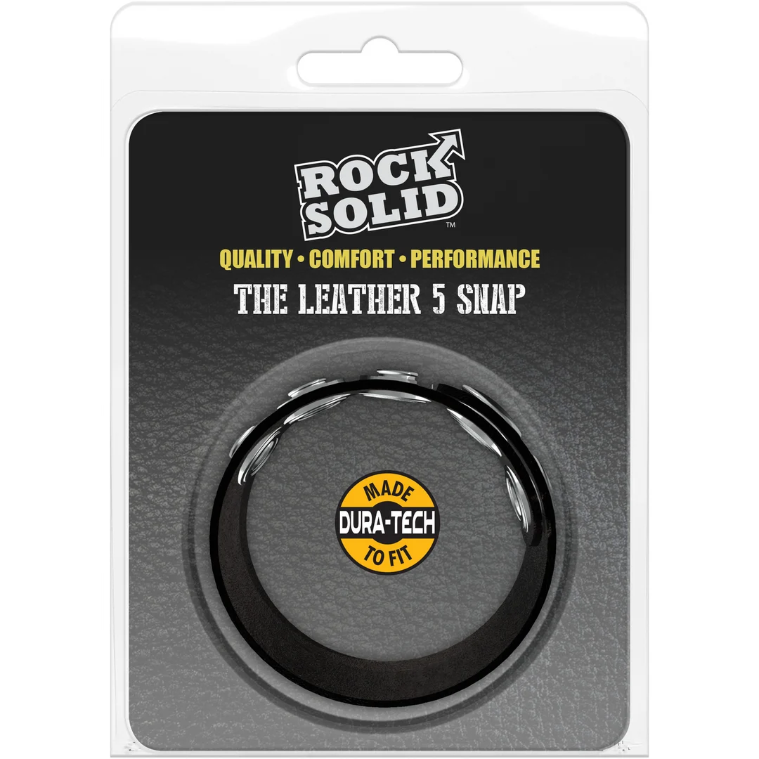 3700-10-CD-2 Bague pénienne Doc Johnson The Leather 5 Snap – Image 1