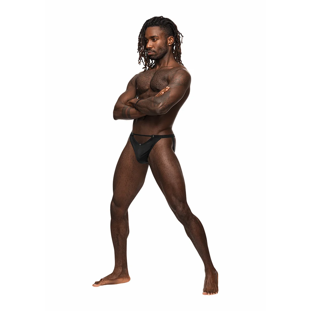 396276BKLX-5 Jockstrap à taille basse avec effet rehausse fessier pour un look athlétique, Male Power – Image 1