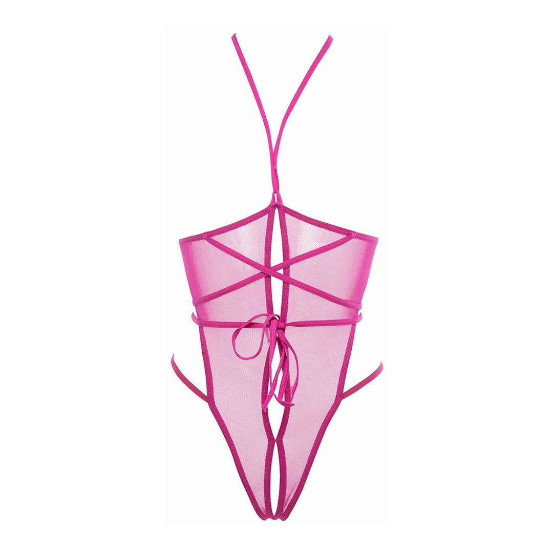 Body à bonnets ouverts avec liens croisés, lingerie sexy au look séduisant - LIN – Image 8