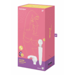 Vibromasseur wand Satisfyer avec contrôle par application et accessoires interchangeables, blanc
