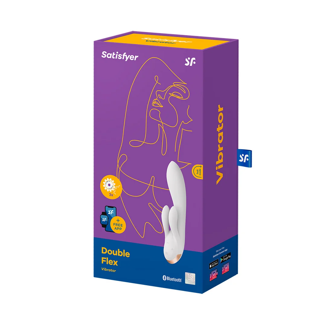 Vibromasseur rabbit Satisfyer, contrôlé par application et rechargeable, Satisfyer blanc – Image 1