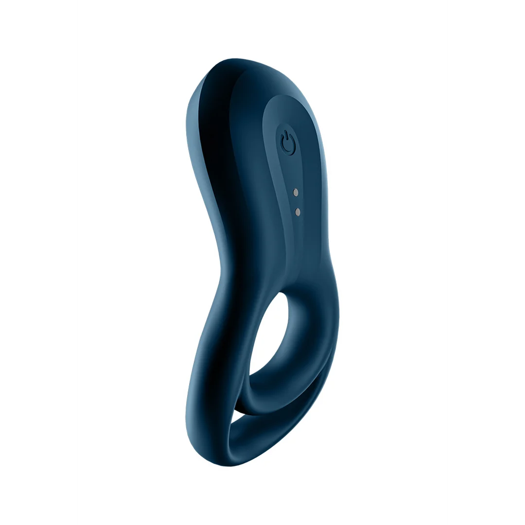Anneau pénien vibrant avec stimulation supplémentaire | Epic Duo Ring | Anneau pénien vibrant à double anneau | Bleu foncé – Image 4
