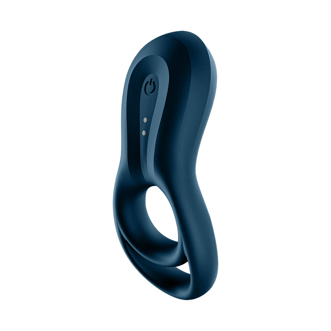 Anneau pénien vibrant avec stimulation supplémentaire | Epic Duo Ring | Anneau pénien vibrant à double anneau | Bleu foncé – Image 5