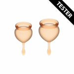 Lot de deux coupes menstruelles – Silicone médical – 15 et 20 ml – Orange – Feel Good