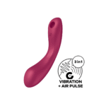 Satisfyer vibromasseur double avec Air Pulse – rouge – Image 5