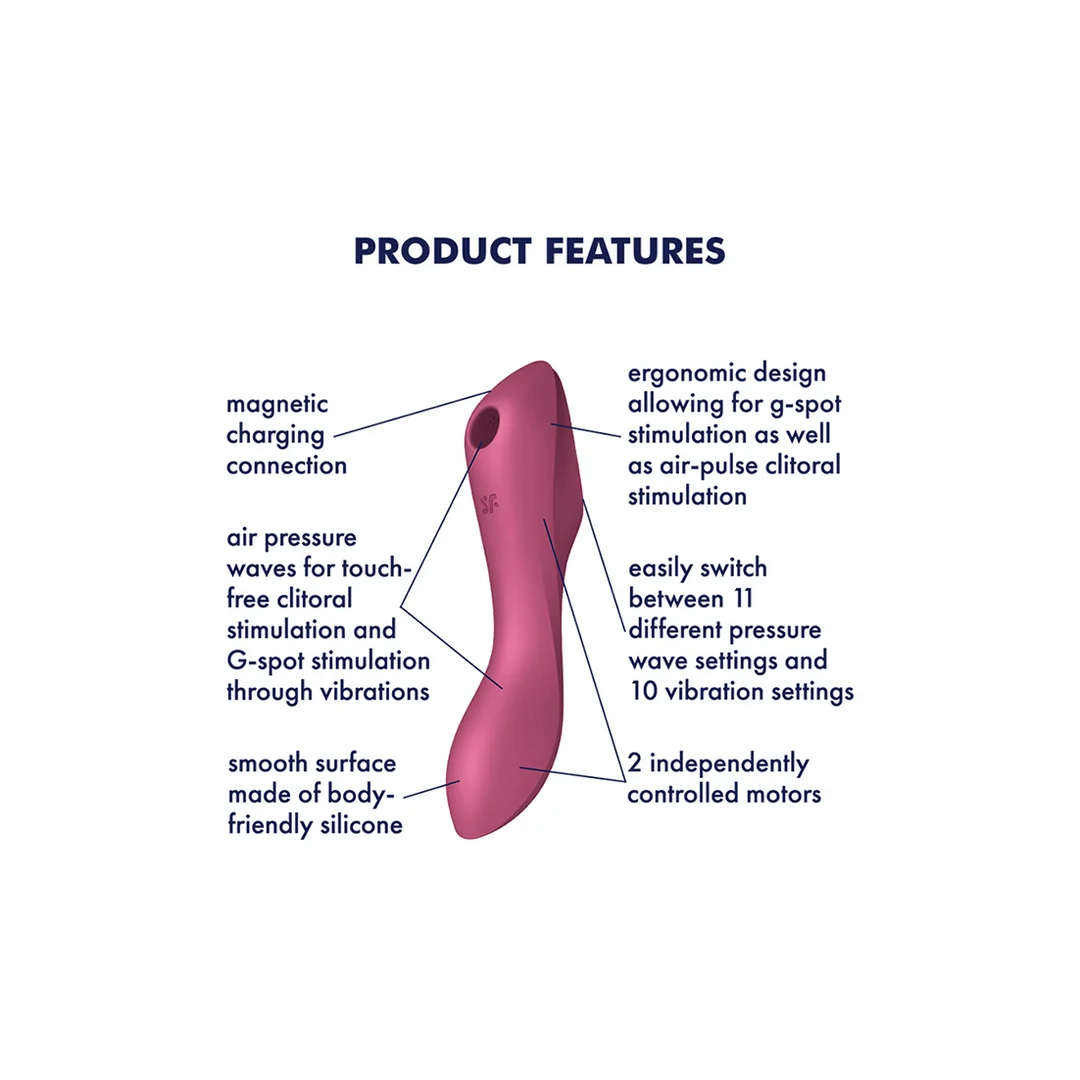 Vibromasseur pour le point G Satisfyer avec 11 intensités d’ondes de pression – Curvy Trinity 3 – Image 3