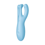 Vibromasseur à poser bleu Satisfyer Threesome 4Plus avec application – Image 3