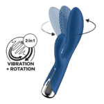 Vibromasseur rabbit Satisfyer : tête rotative et vibrations puissantes, bleu – Image 5