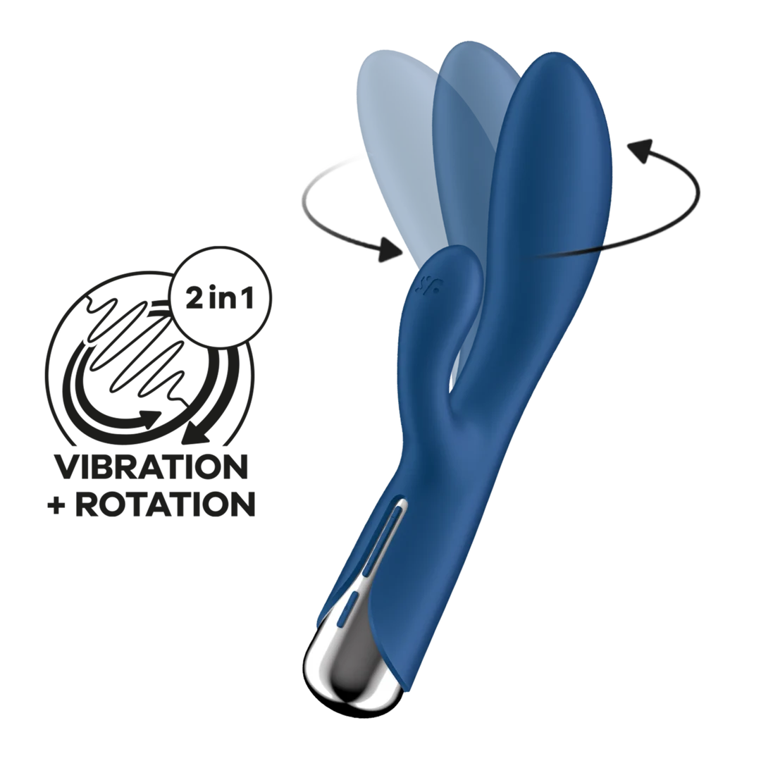 Vibromasseur rabbit Satisfyer : tête rotative et vibrations puissantes, bleu – Image 5