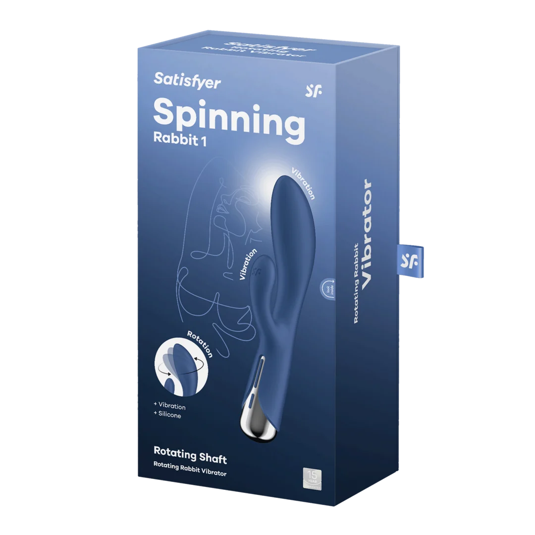 4048734-2 Vibromasseur rabbit Satisfyer : tête rotative et vibrations puissantes, bleu – Image 1