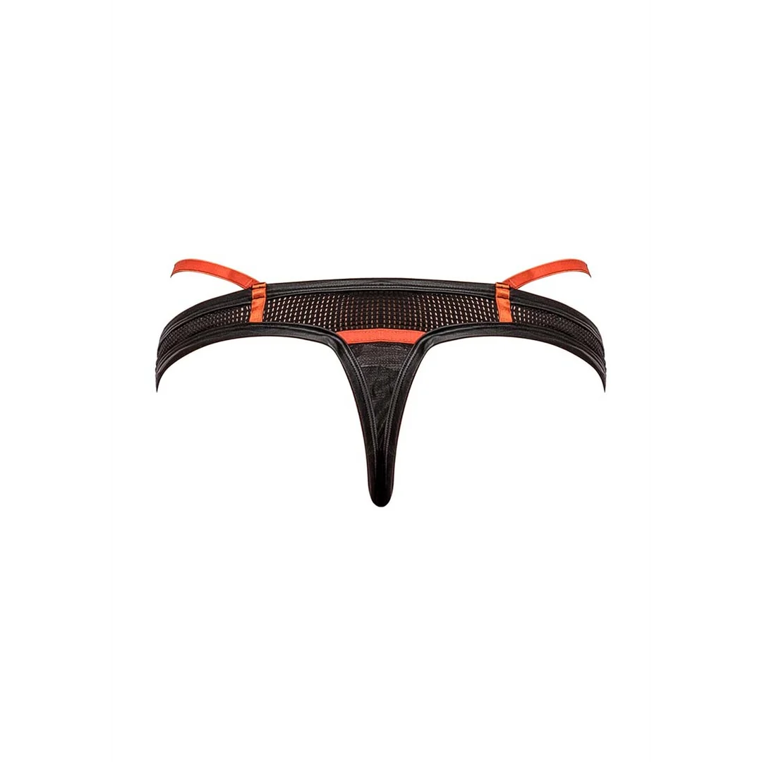 412243BKLX-5 String sexy à bretelles sportives et résille pour une allure athlétique LIN – Image 1