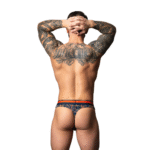 Male Power tanga à imprimé marbré blanc – Image 9
