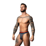 Male Power tanga à imprimé marbré blanc – Image 16