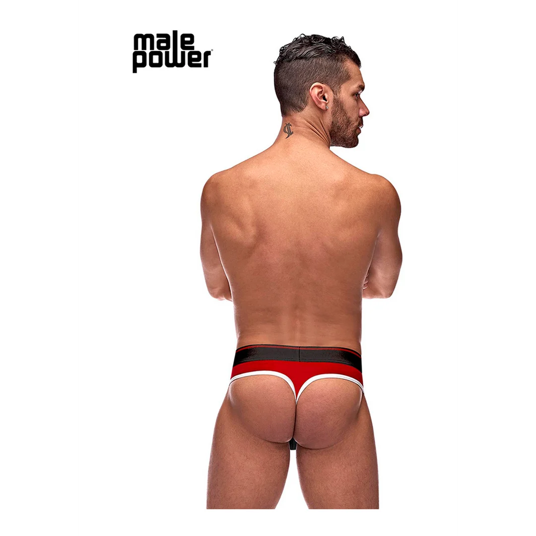 Male Power Panel Thong L/XL noir et rouge – Image 3