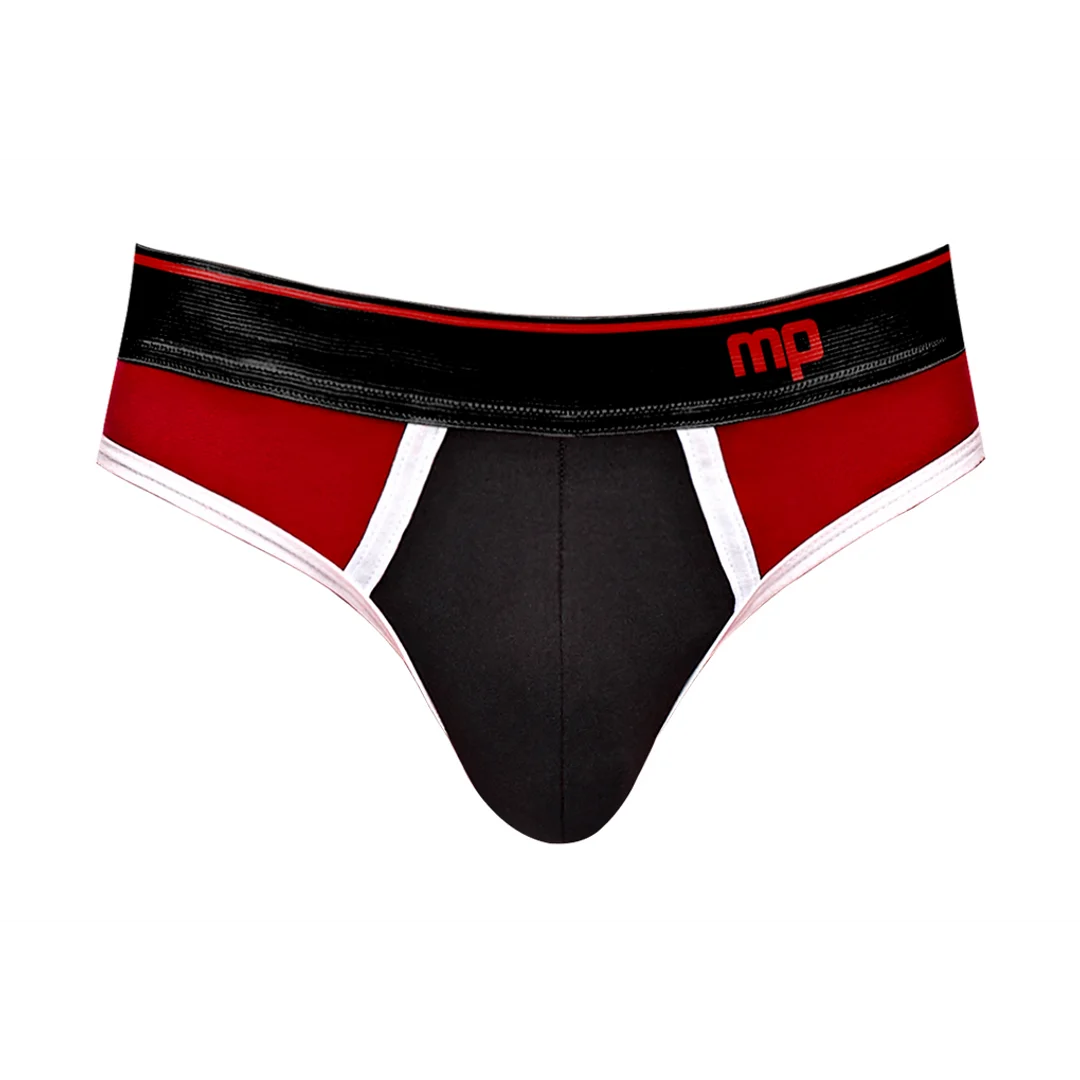 Male Power Panel Thong L/XL noir et rouge – Image 16