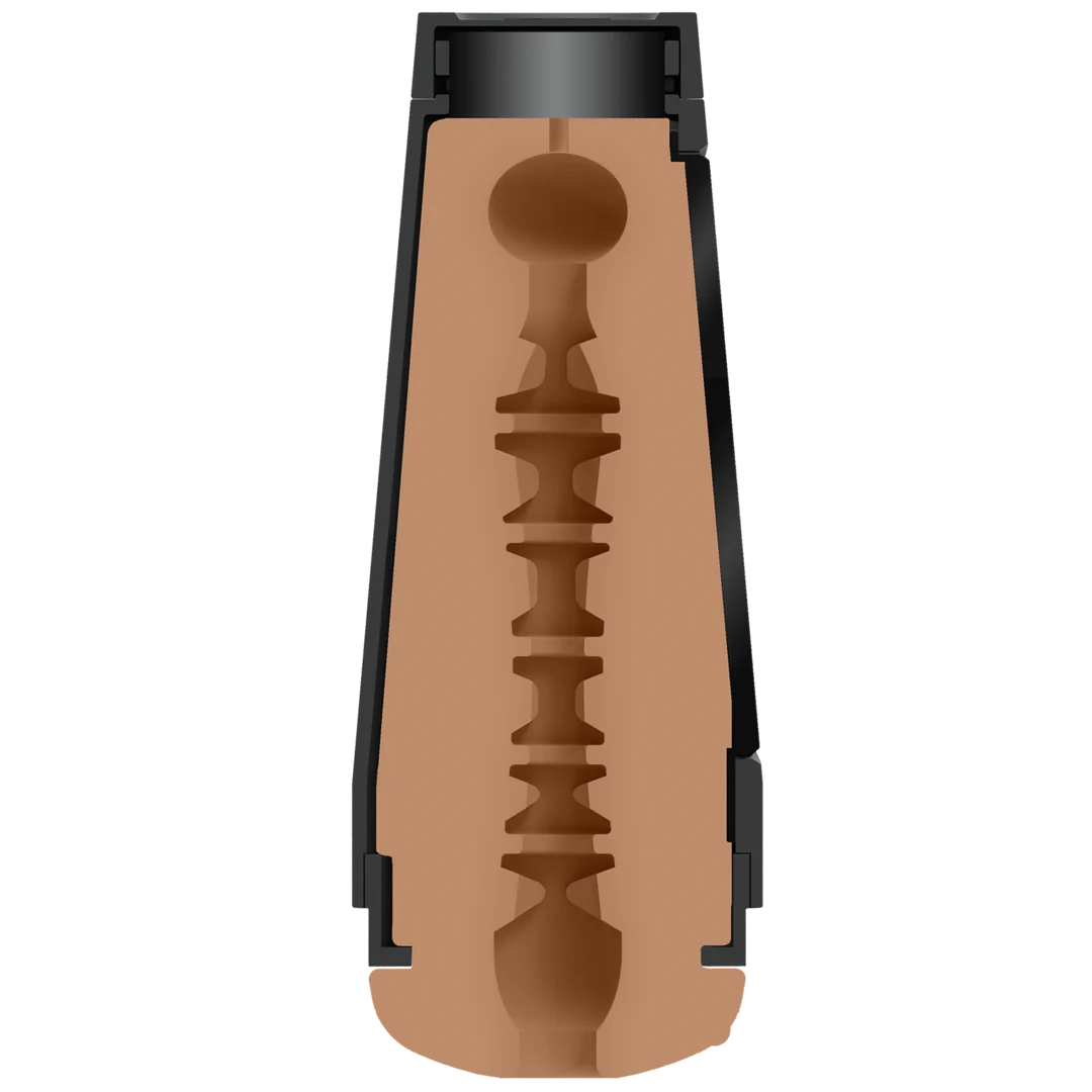 Masturbatrice vaginale avec coque rigide, coloris vanille – Image 5