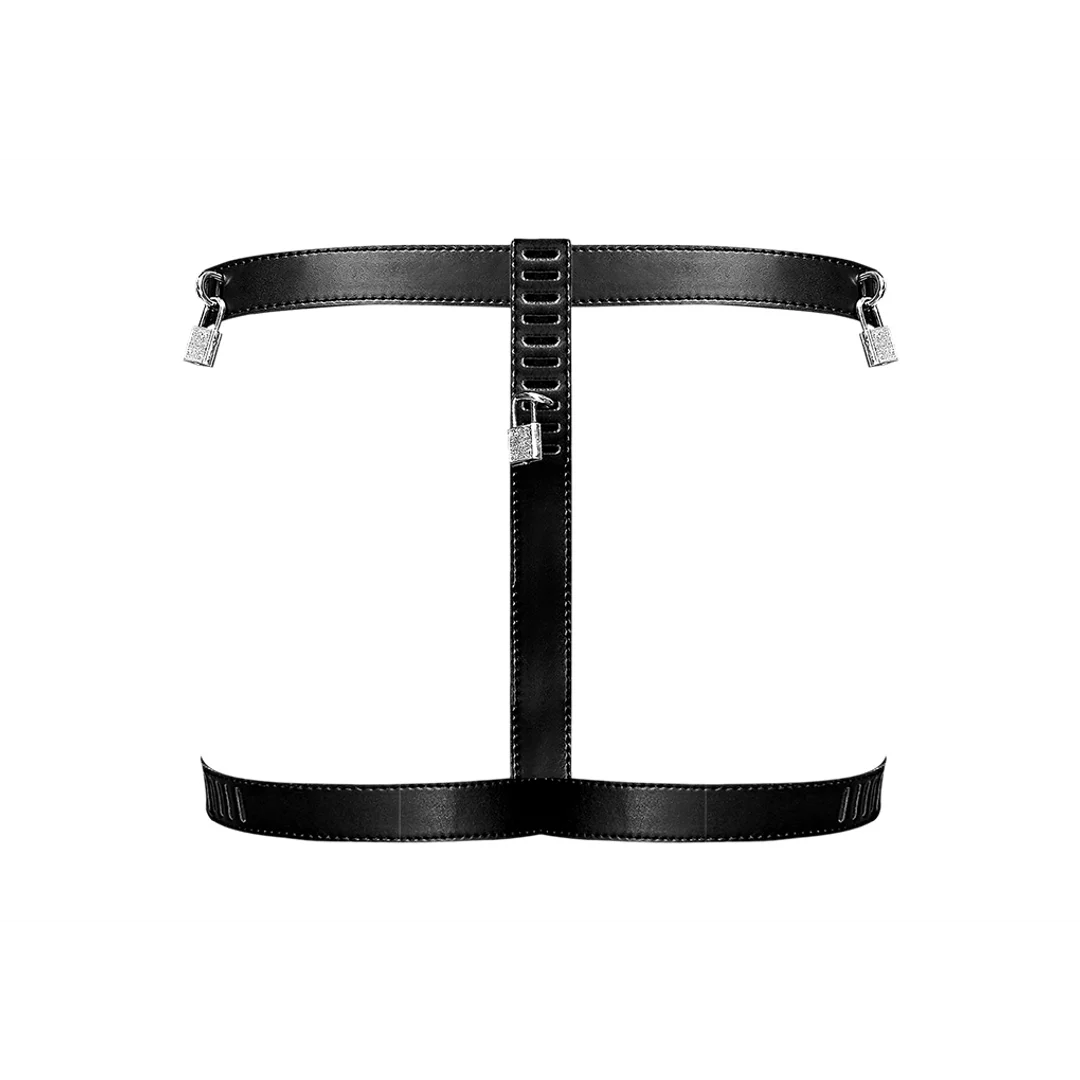 String BDSM pour homme avec cadenas de chasteté, pour un look audacieux et ajusté - Male Power – Image 3