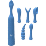 Mini vibromasseur avec 6 têtes interchangeables et 10 modes, iVibe Select iQuiver (Periwinkle/Red Velvet) Doc Johnson – Image 2