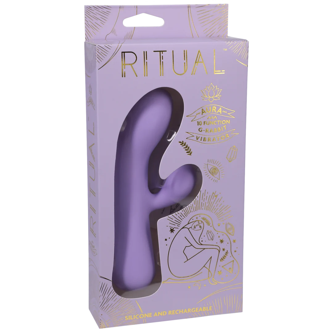 Vibromasseur rabbit rechargeable en silicone Aura – Image 1