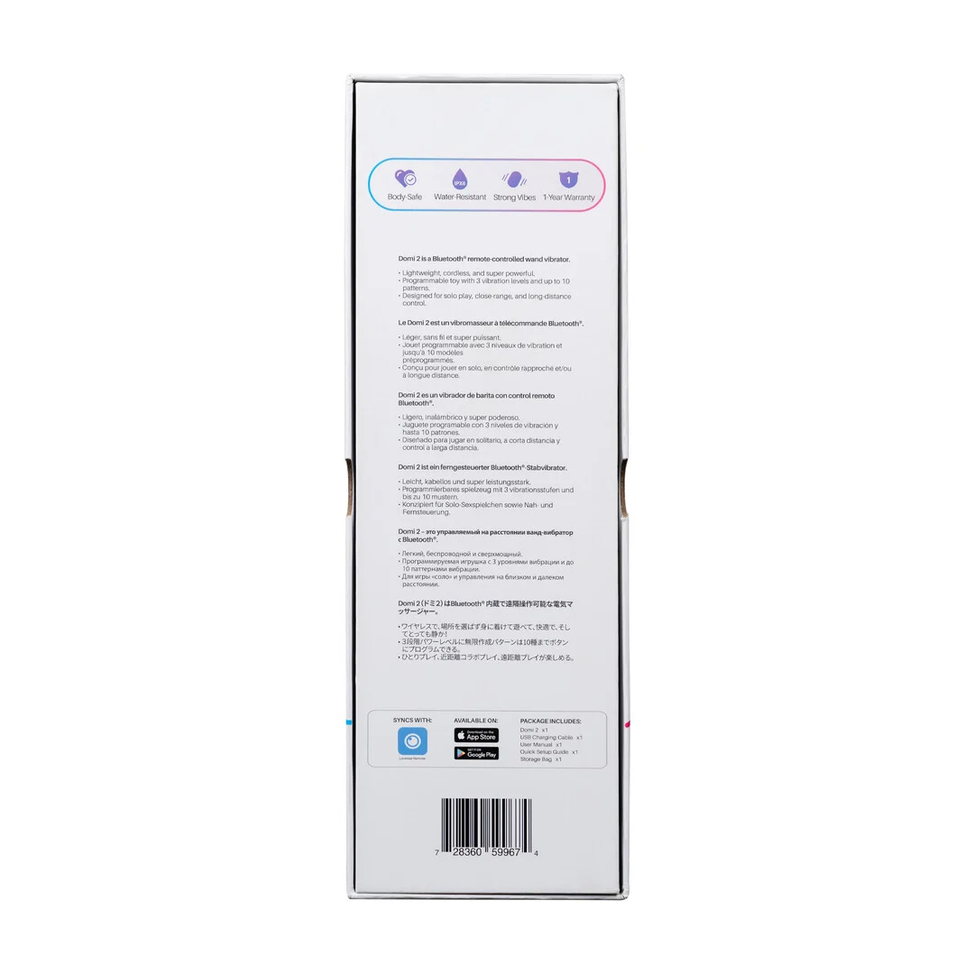 Wand vibrante pilotée par application Bluetooth – Lovense Domi 2 noire Lovense – Image 2