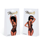 Body en dentelle avec dentelle à cils et laçage pour les courbes – LIN – Image 5