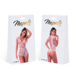 Body en dentelle avec dentelle à cils et laçage pour les courbes – LIN – Image 9