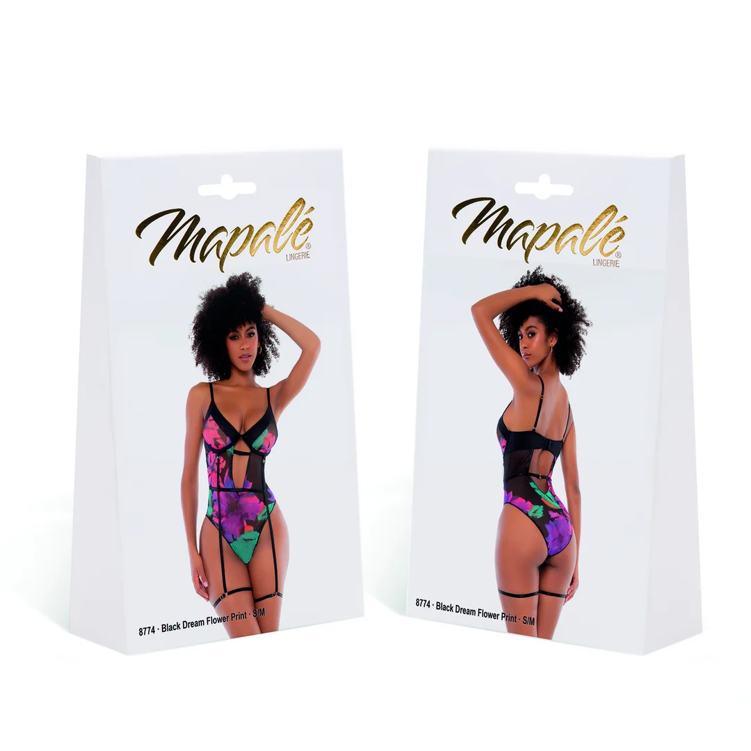 Body Mapalé à imprimé floral noir – Image 9