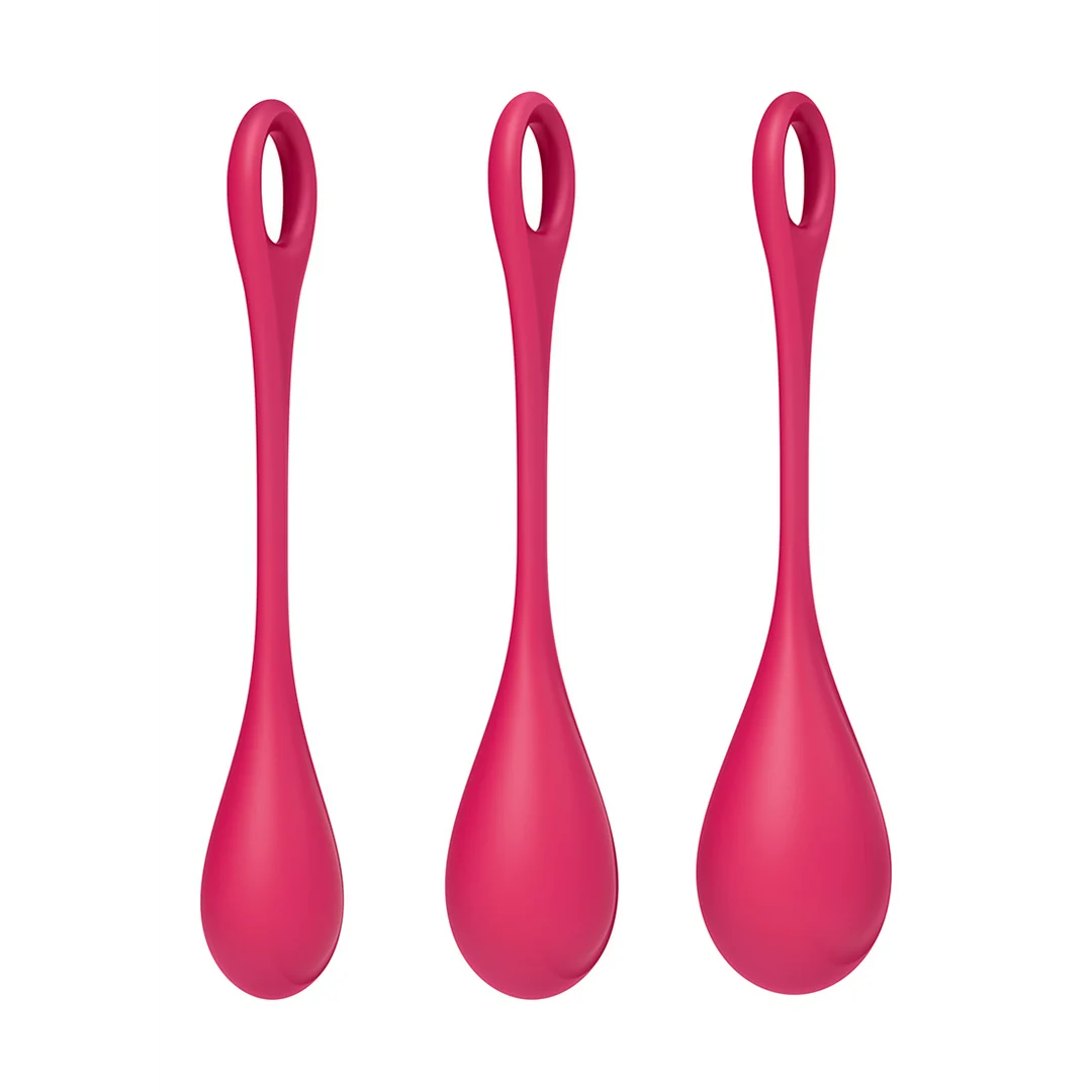Set de boules de Kegel à texture douce – Yoni Power 1 - Kegel Ball Set - rouge – Image 4