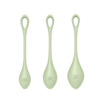 Jouet d’entraînement du plancher pelvien à la forme douce – Yoni Power 2 – set de boules de Kegel – vert clair – Image 2