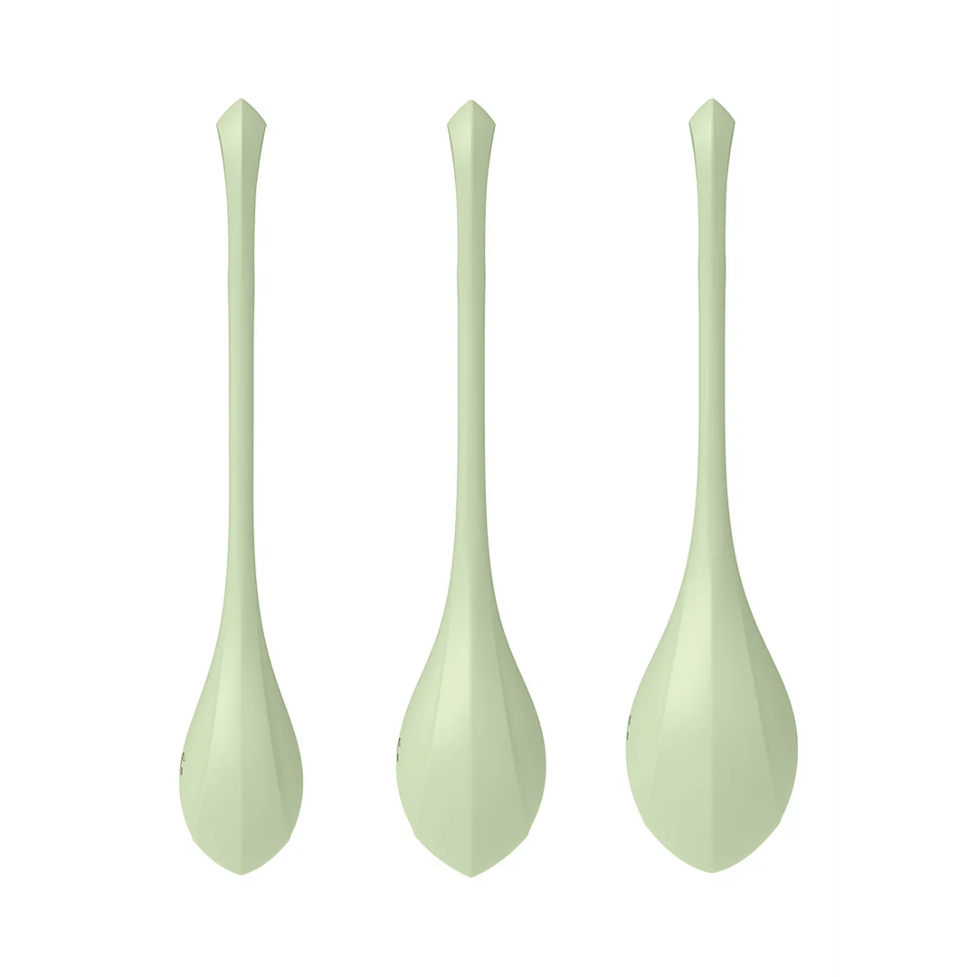 Jouet d’entraînement du plancher pelvien à la forme douce – Yoni Power 2 – set de boules de Kegel – vert clair – Image 3