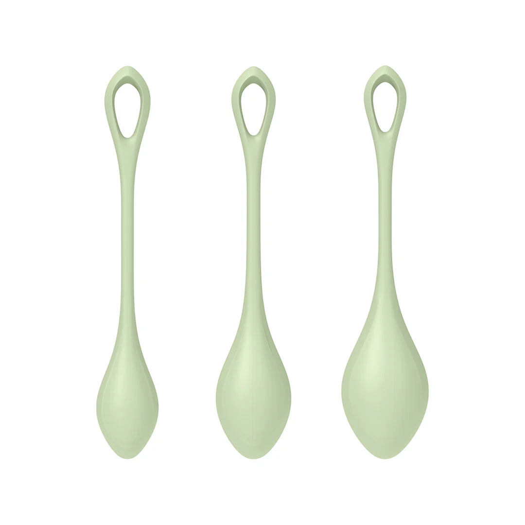 Jouet d’entraînement du plancher pelvien à la forme douce – Yoni Power 2 – set de boules de Kegel – vert clair – Image 4