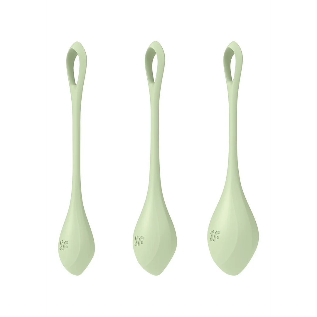 Jouet d’entraînement du plancher pelvien à la forme douce – Yoni Power 2 – set de boules de Kegel – vert clair – Image 5