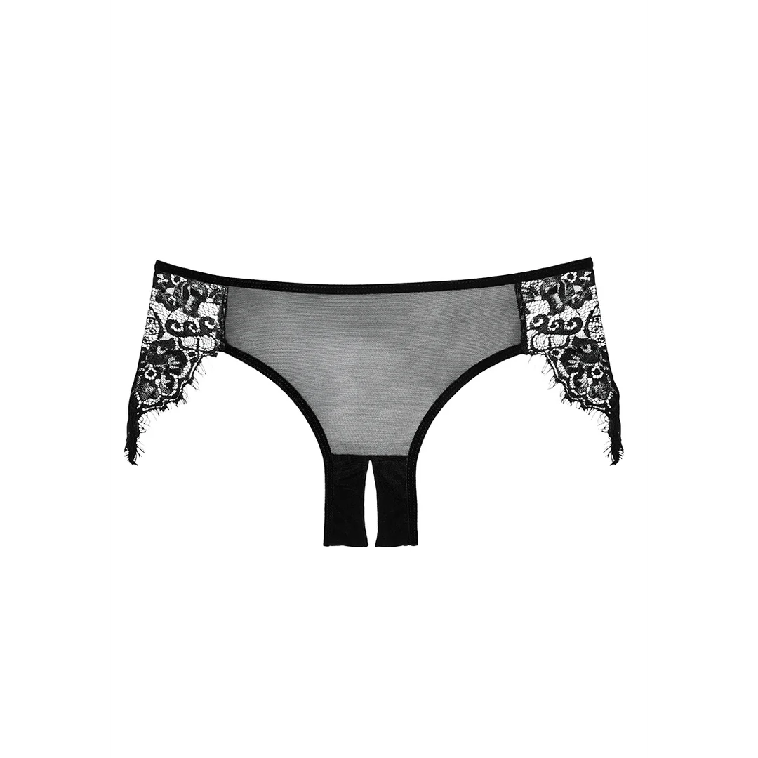 A1007BLK-OS-11 Culotte ouverte Lavish avec dentelle – Image 1