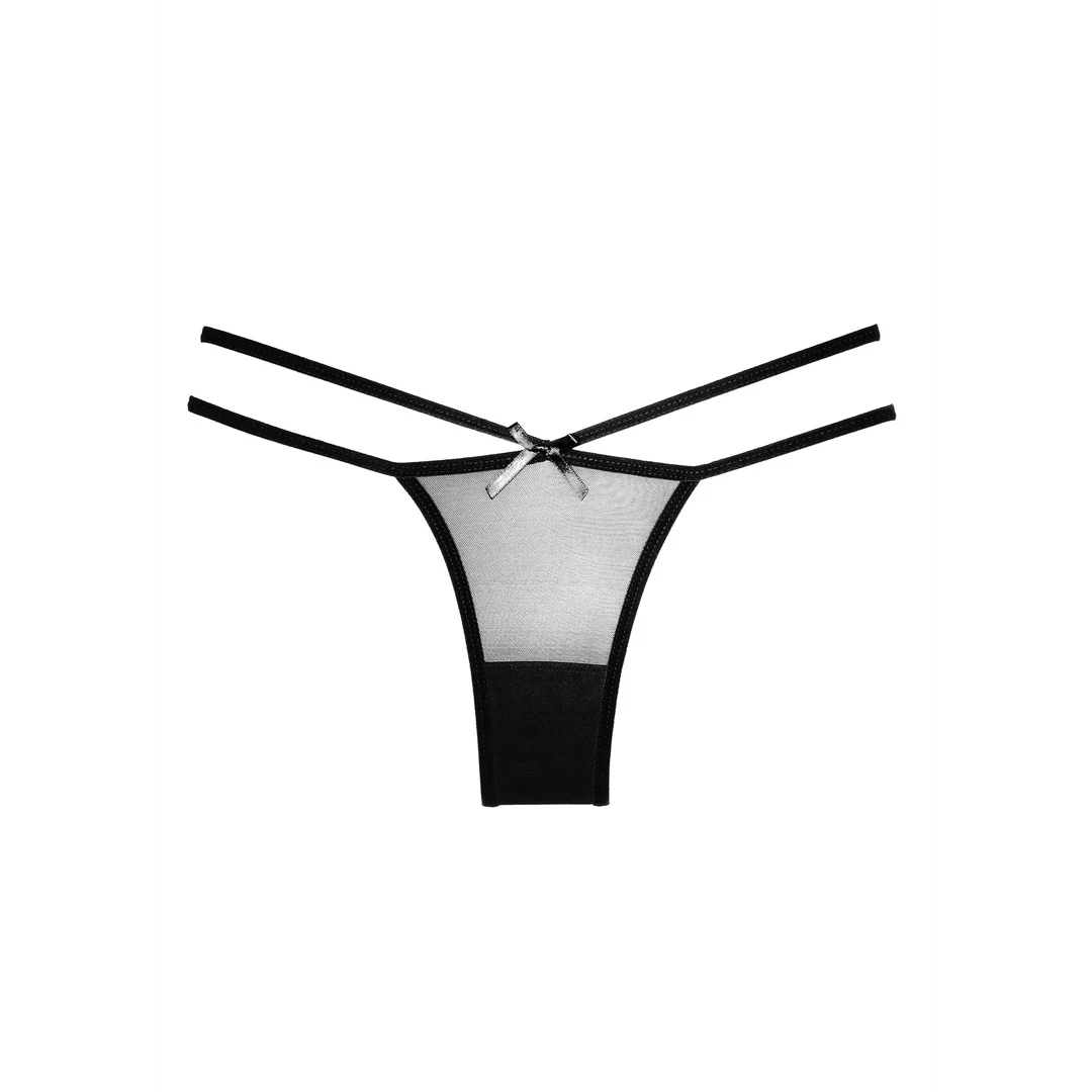 A1011BLK-OS-11 Collant transparent à lanières pour un look espiègle – Naughty Vanilla – Image 1