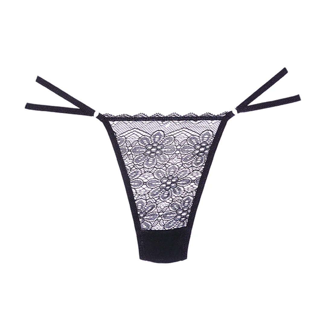 String noir Allure en dentelle et mesh – Image 2