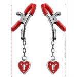 Pinces BDSM pour tétons à pression réglable : cadenas Charmed Heart – Image 4