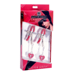Pinces BDSM pour tétons à pression réglable : cadenas Charmed Heart