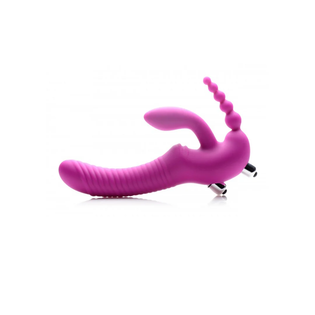 Vibromasseur sans harnais à triple stimulation pour la personne qui le porte et son ou sa partenaire : Regal Rider XR Brands – Image 5