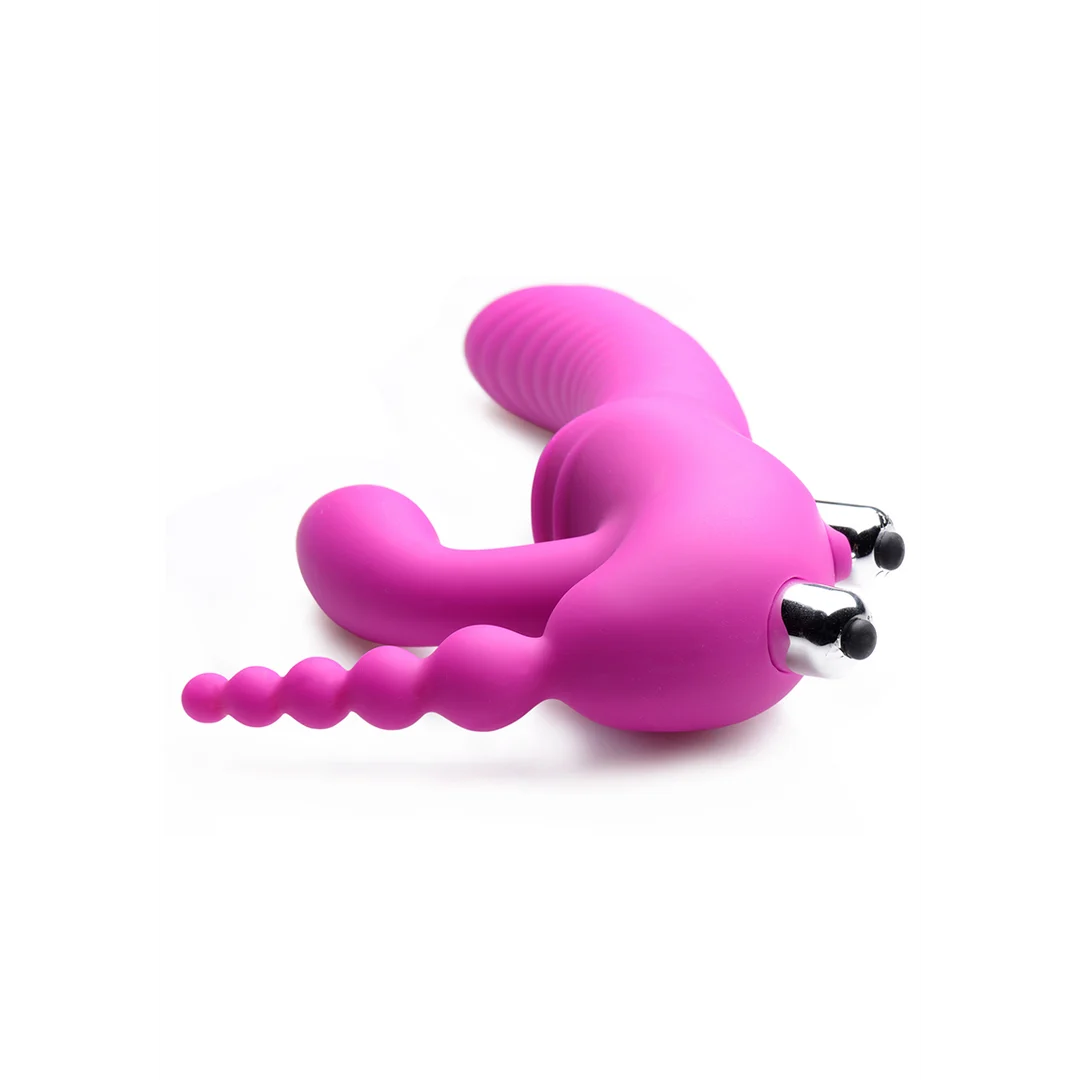 Vibromasseur sans harnais à triple stimulation pour la personne qui le porte et son ou sa partenaire : Regal Rider XR Brands – Image 3