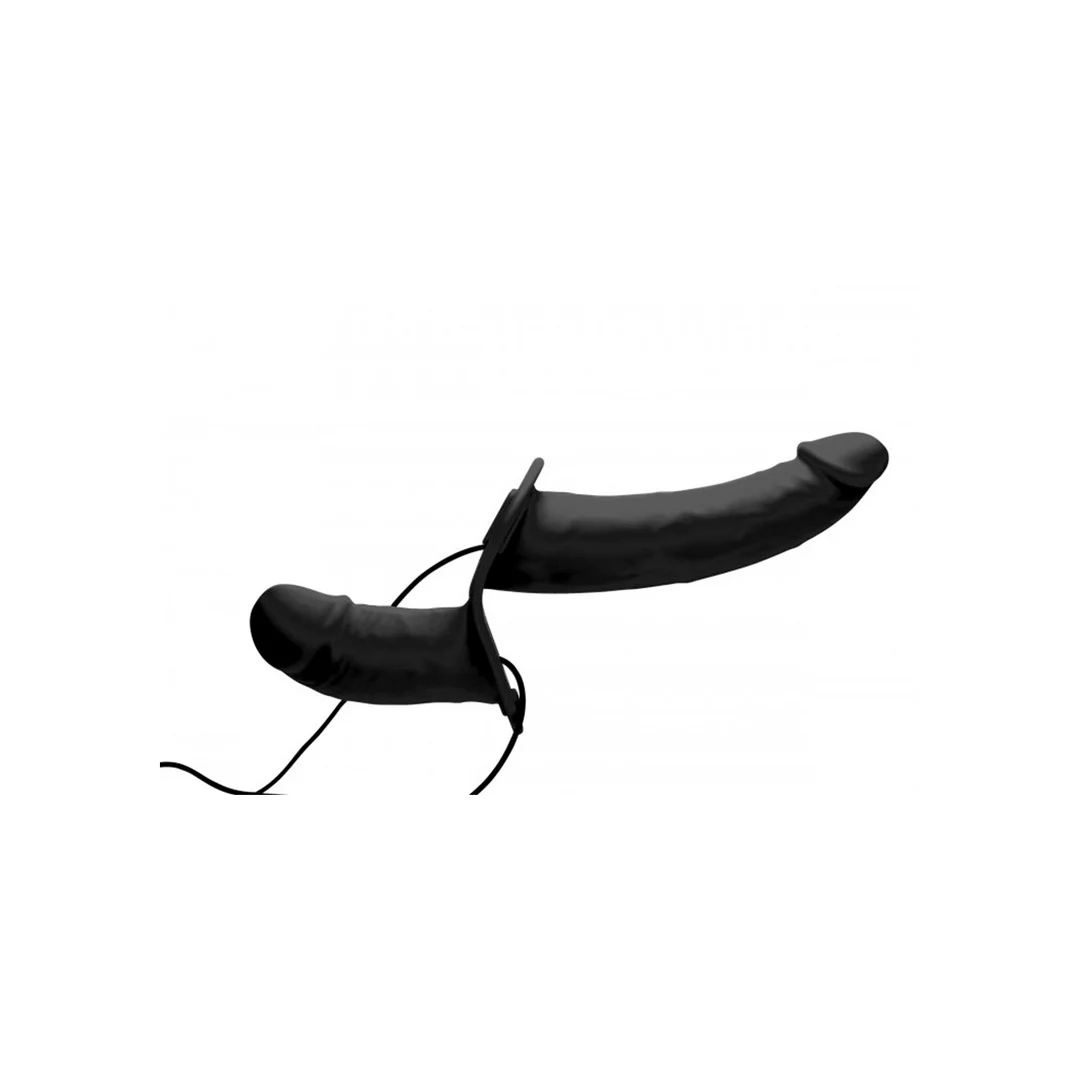 Gode ceinture à harnais ajustable – Supreme Pleasure - Gode double vibrant avec harnais – Image 3