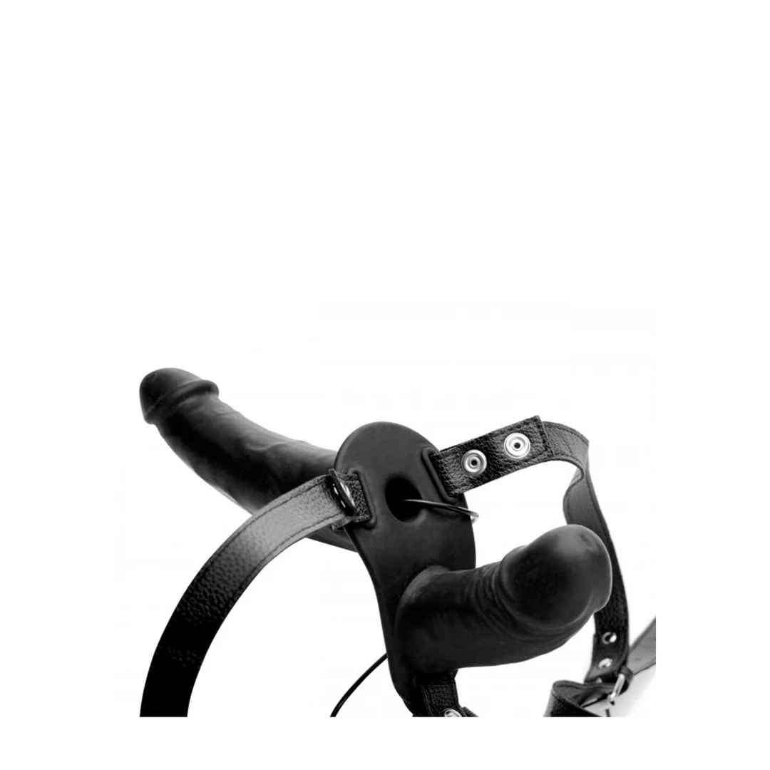 Gode ceinture à harnais ajustable – Supreme Pleasure - Gode double vibrant avec harnais – Image 6