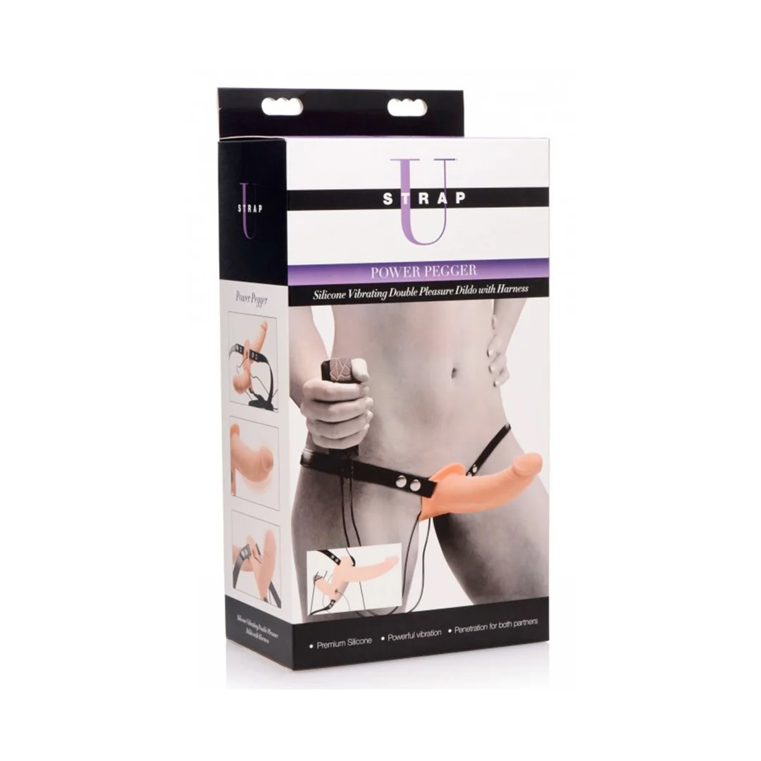Gode ceinture à harnais ajustable – Supreme Pleasure - Gode double vibrant avec harnais – Image 7