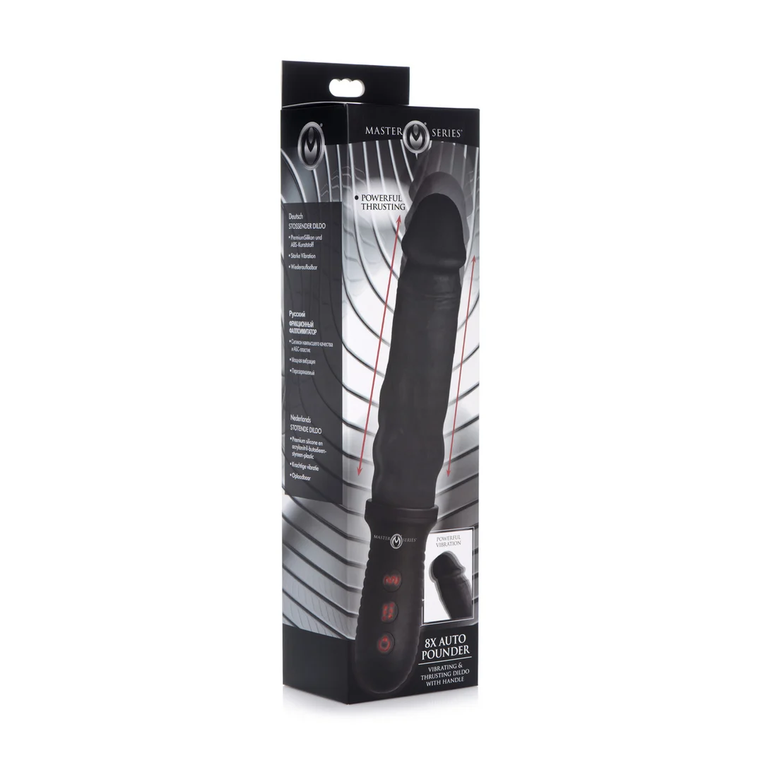 AG360-BLACK-2 Vibromasseur réaliste avec vibrations et mouvement automatique de va et vient, noir, XR Brands – Image 1