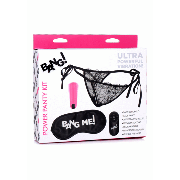Power Panty avec culotte en dentelle, boule vibrante et bandeau