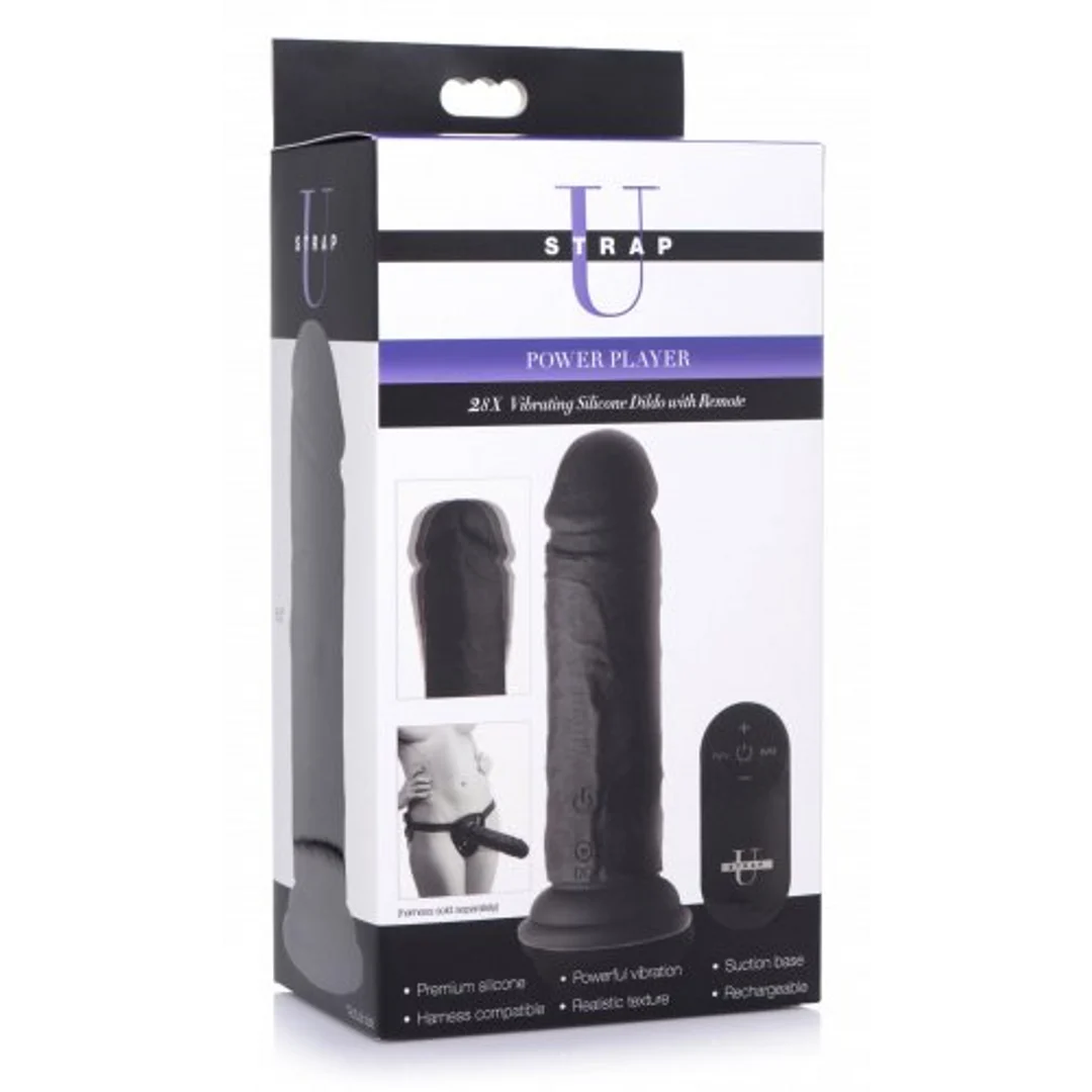 AG589-BLACK-2 Vibromasseur réaliste avec télécommande – Power Player XR Brands – Image 1
