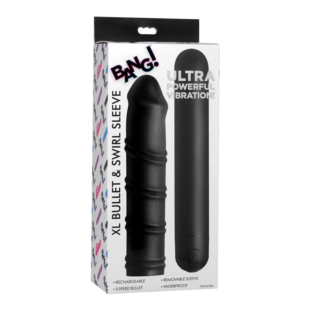 AG624-2 Manchon en silicone XR Brands XL Bullet and Swirl – Image 1