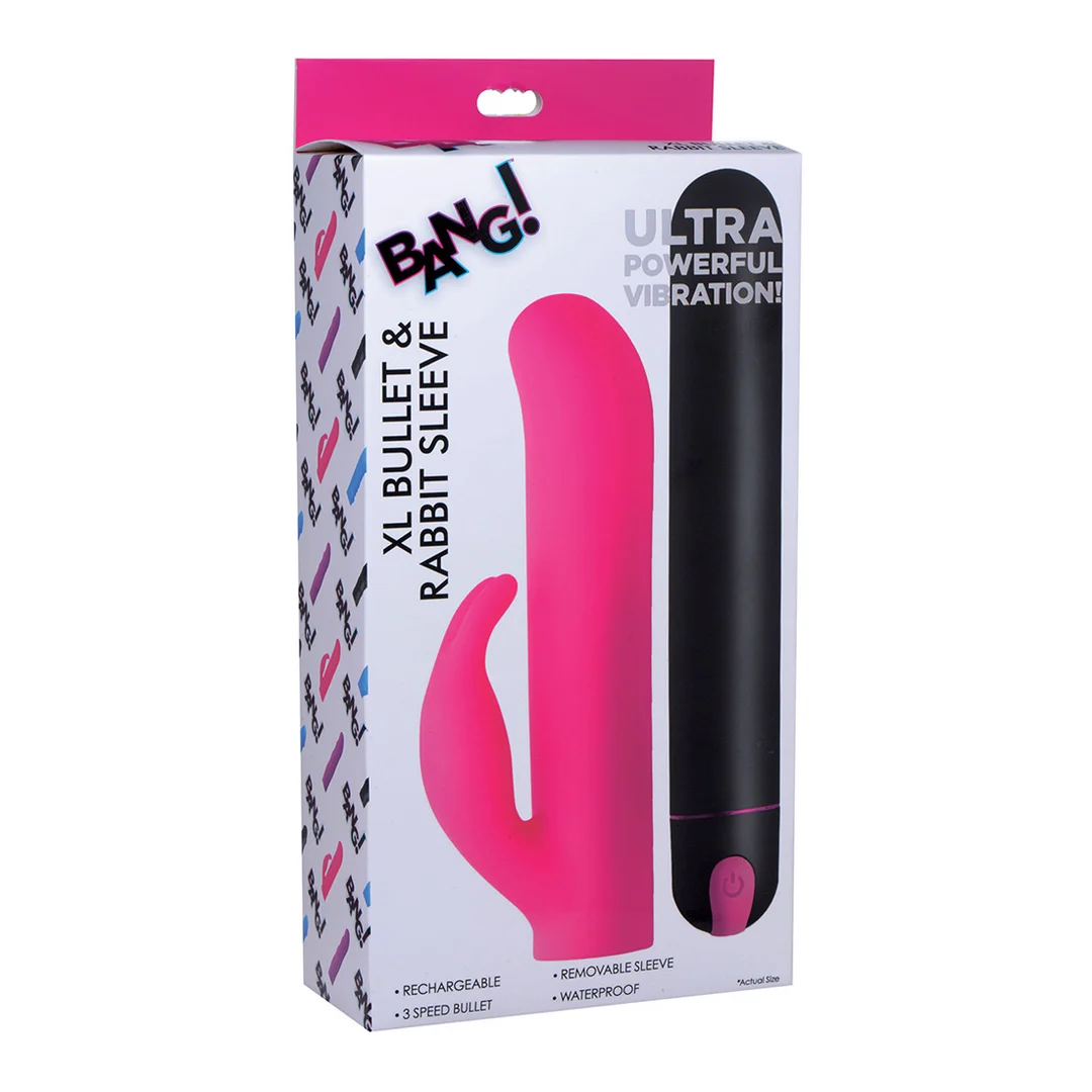 AG626-2 XL Bullet et manchon Rabbit en silicone XR Brands – Image 1