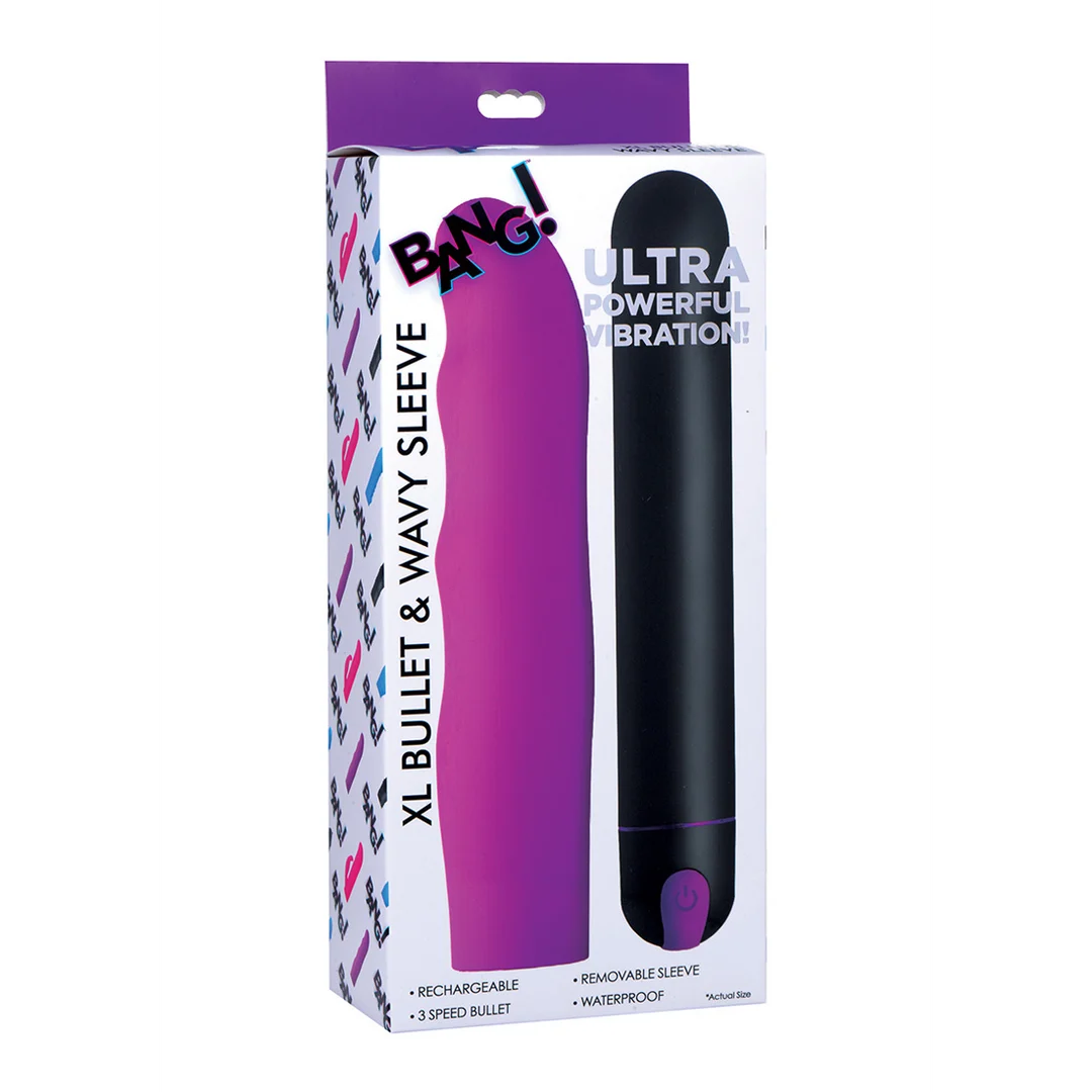 AG627-2 XL Bullet et manchon Wavy en silicone XR Brands – Image 1