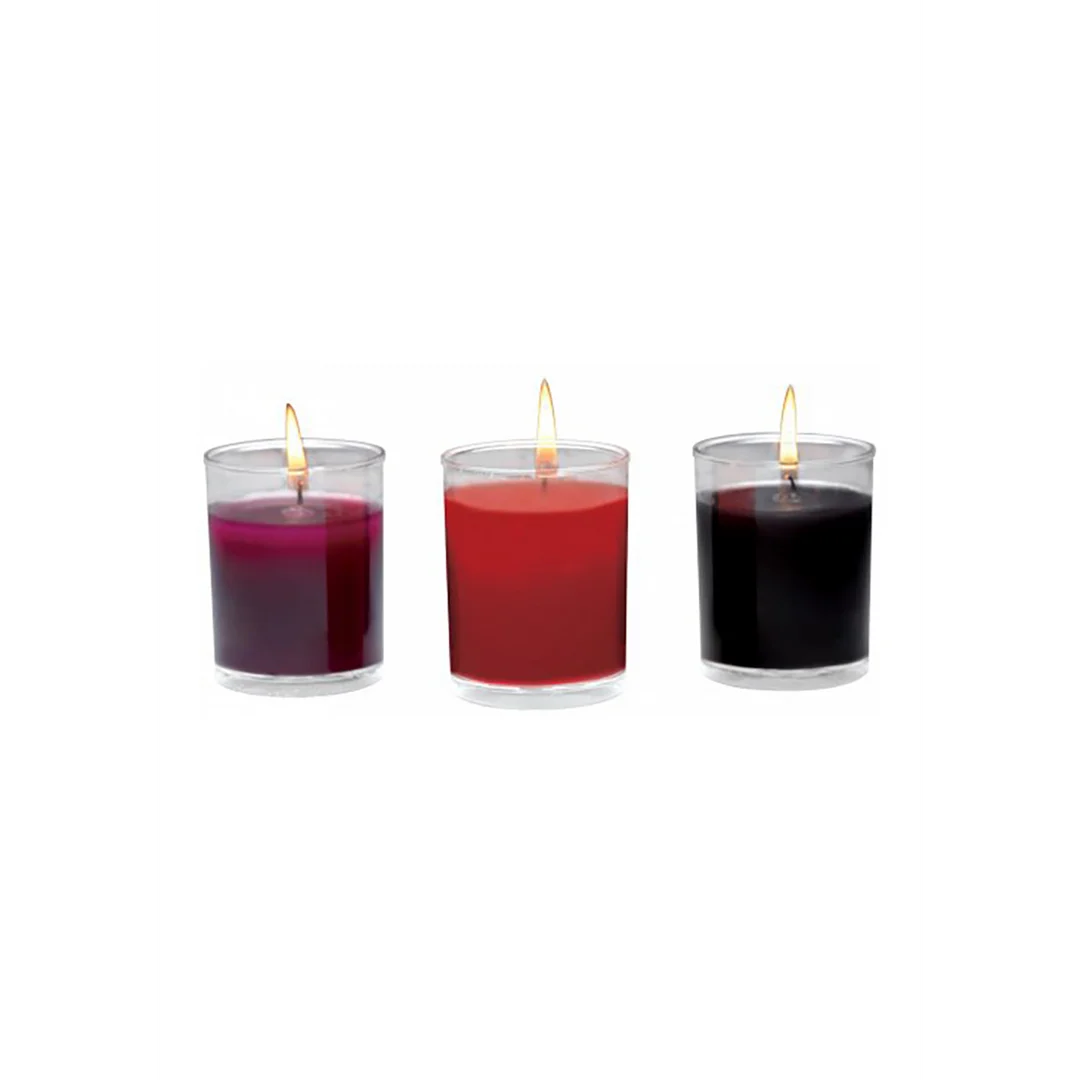 Bougie de massage – Lot de bougies à cire coulante Flame Drippers pour jeux avec des bougies – légèrement parfumées – 3 pièces – Image 3