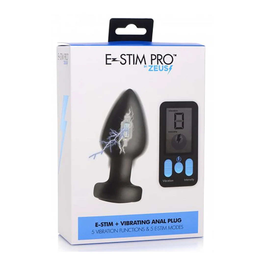 AG665-2 Plug anal vibrant en silicone E Stim Pro avec télécommande – Image 1